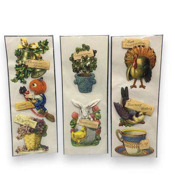 Anna Griffin Stickers 3D Christmas Thanksgiving Easter Halloween Victorian Style - Picture 1 of 2